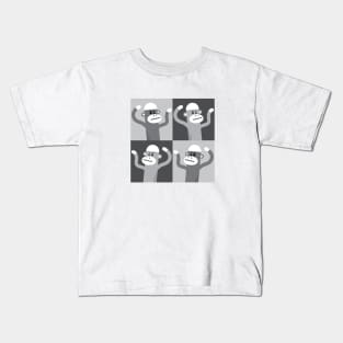 Sock monkey swarm gray Kids T-Shirt